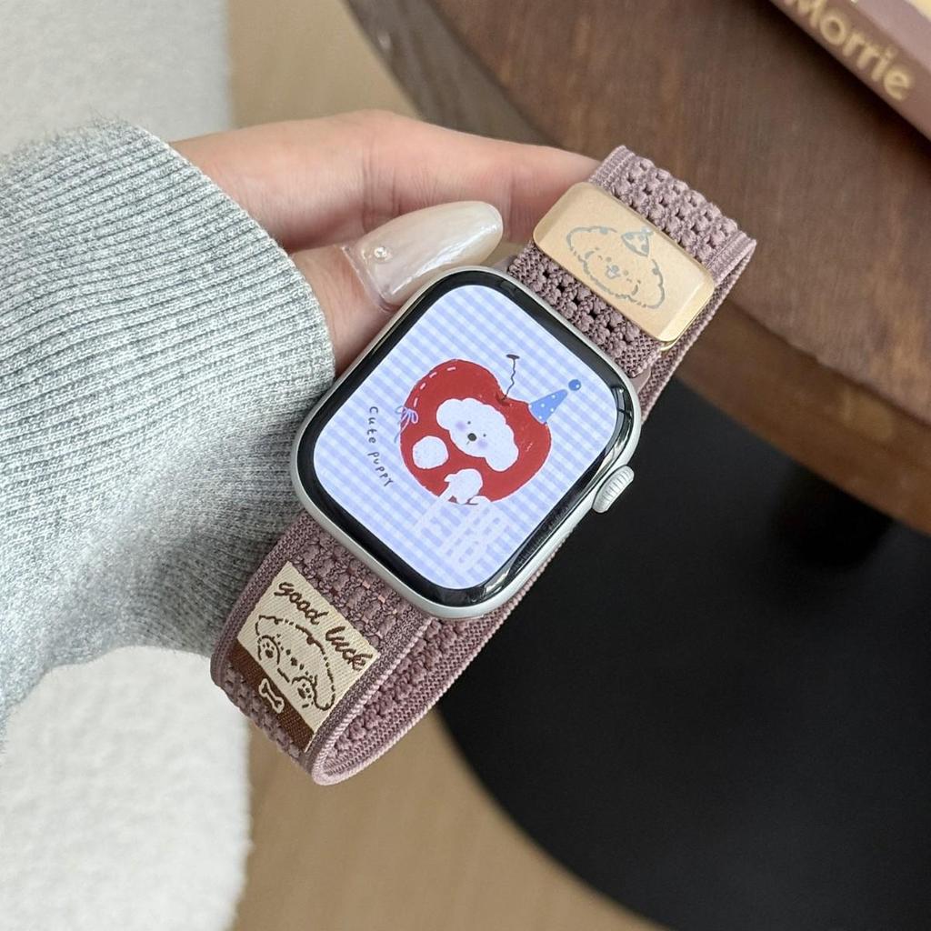 Apple Watch Series 10 & Ultra Ремешок: Дышащий, Магнитная застежка, Дизайн с щенком