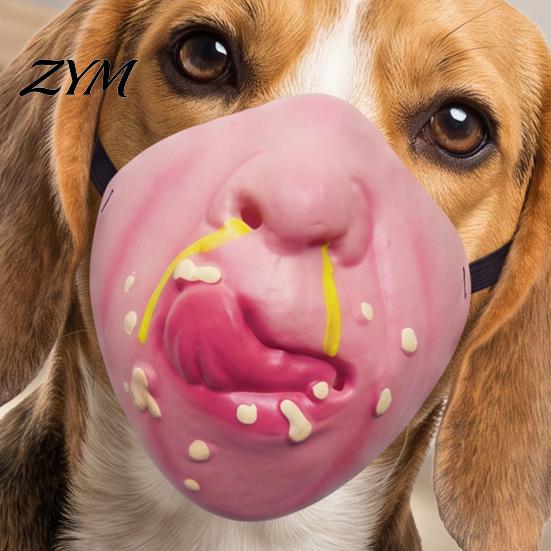 Creative Pet Photography Props Funny Dog Masque, PU Foam Scary Face Costume, Realistic Mouth Masque with Elastic Band for Dress Up, Holiday