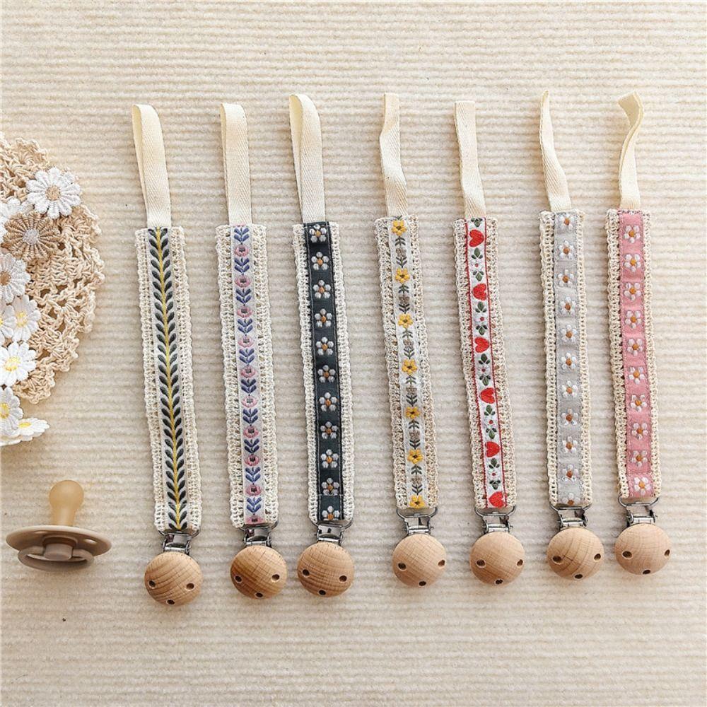 Wooden Clip Soother Holder Ethnic Style Nipple Holder Clips Cute Baby Cloth Pacifier Chain  Baby
