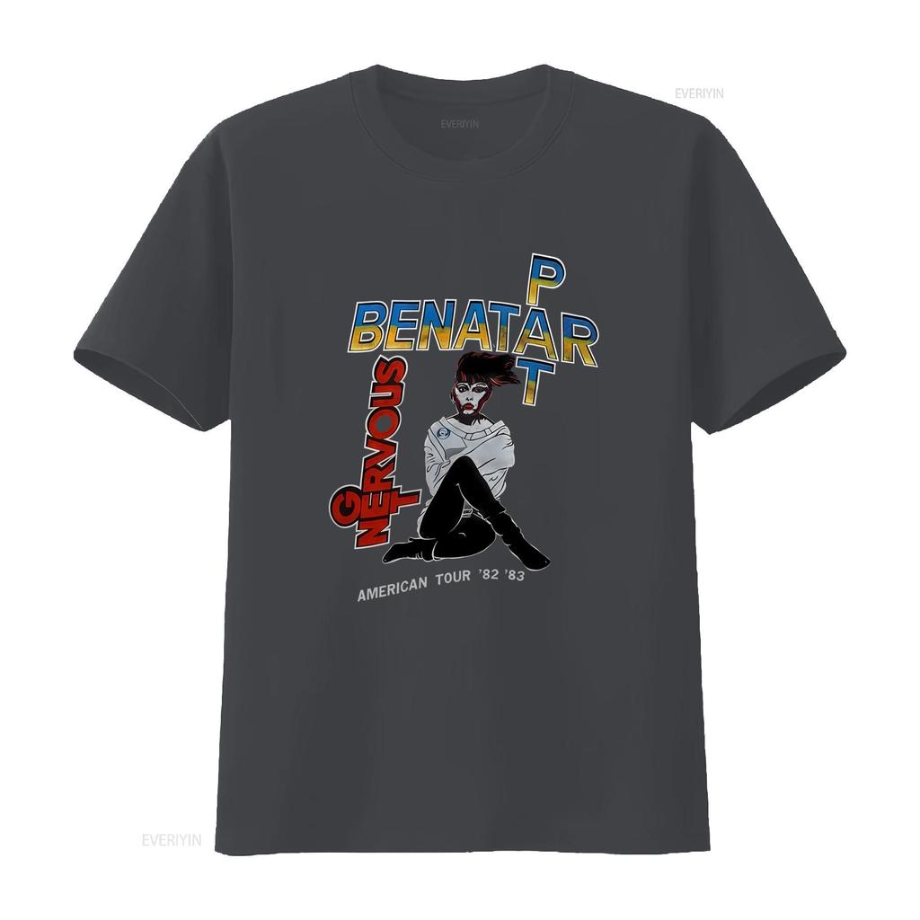 Vintage Nervous Pat Benatar American Tour 82 83 Black T Shirt Sizes S 5xl Retro Rock Concert Vintage Streetwear