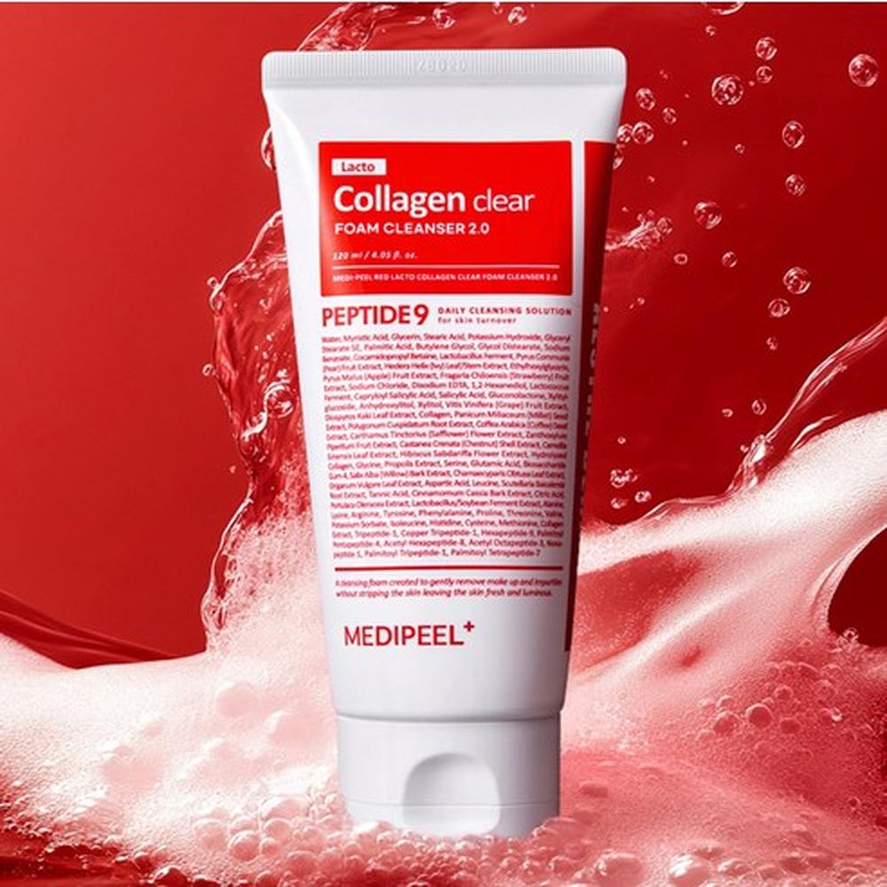 MEDI-PEEL Красная пенка для умывания с лакто-коллагеном Clear Foam Cleanser 2.0 120 мл - Очищающая пенка, очищающая, корейская