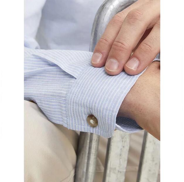 Jack & Jones Summer Half Placket Linen Long Sleeve Shirt