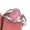 Натуральный камень Родохрозит 925 Проба Стерлинговое серебро Ювелирное кольцо S.9 b8V22