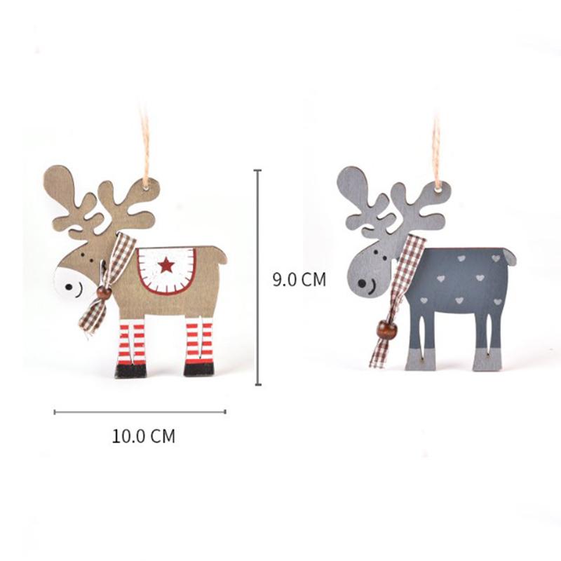 Vogue Hanging Ornaments Hang Design Wooden For Holiday Decor Christmas Tree Creative Colorful Christmas Decoration Elk Pendant For Parties Gifts