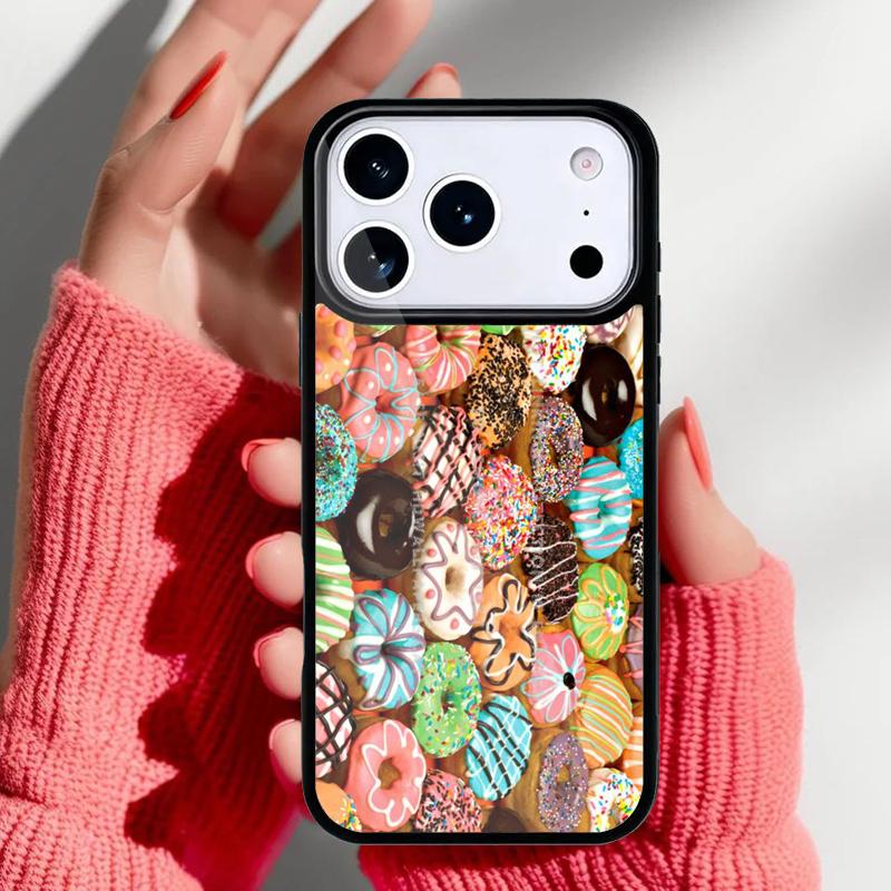 Candy Creamy Pink Donut Phone Case for iPhone 17 16 15 14 13 Pro Max Back Cover for 12 11 Pro Coque