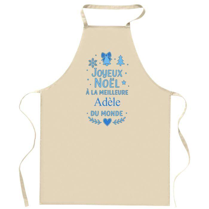 Tablier de cuisine - Planetee Joyeux Noël «À la meilleure Adèle» - Coton résistant - Impression DTG France - Liens ajustables