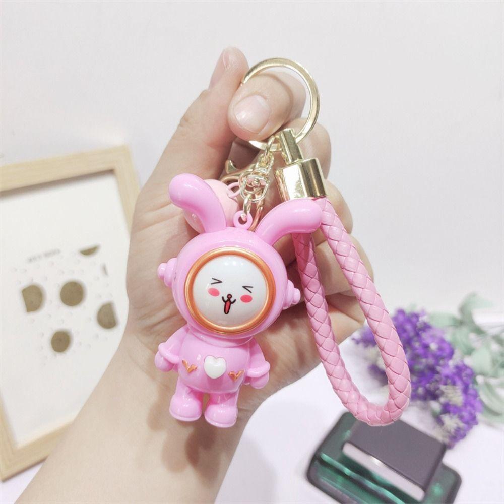 Funny Finger-guessing Game Keychain Creative Rabbit Pendant Face-changing Keyring  Backpack Decor