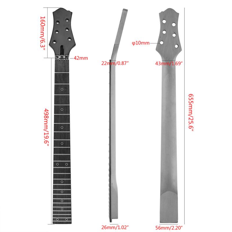 Замена грифа электрогитары, 24 лада, 25,6-дюймовая кленовая ручка, гриф из палисандра, электрогитара