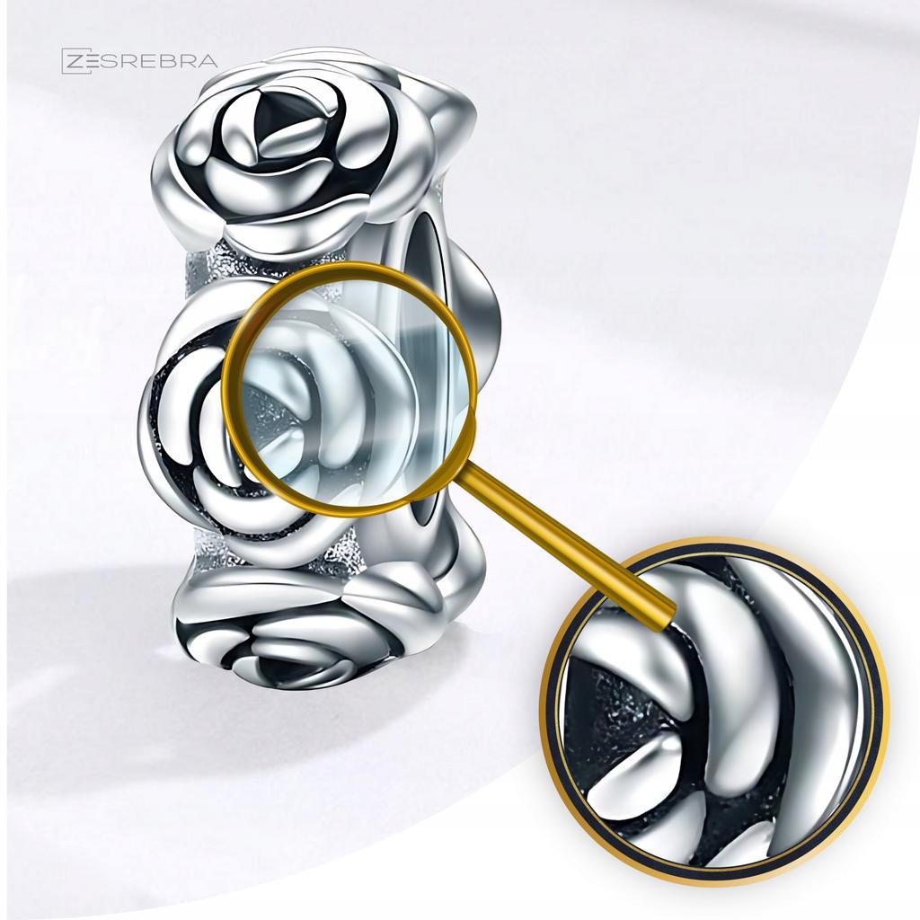 Charms Stopper Roses Pr 925 Pendant Bead Flower Beads Gift Love