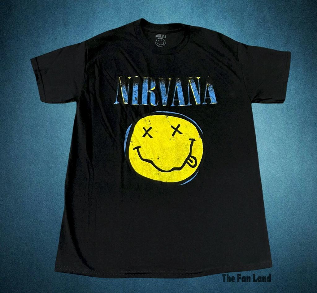 Новая Классическая винтажная мужская футболка Nirvana с смайликом в стиле гранж