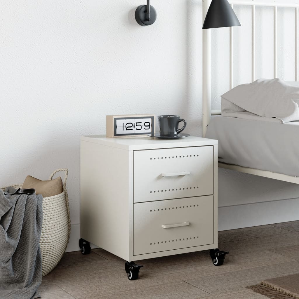 Nightstand White 36 x 39 x 43.5 cm Steel