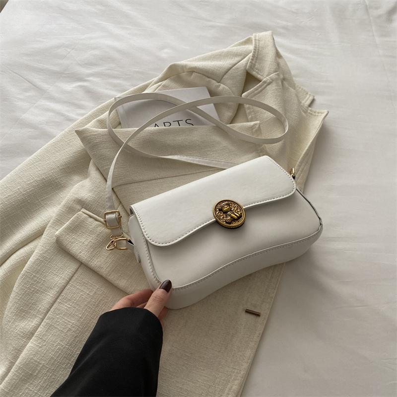 Простая и модная маленькая квадратная сумка, ретро-сумка большой вместимости на одно плечо с косым ремнем 2024 года, новая летняя сумка-ниша подмышкой