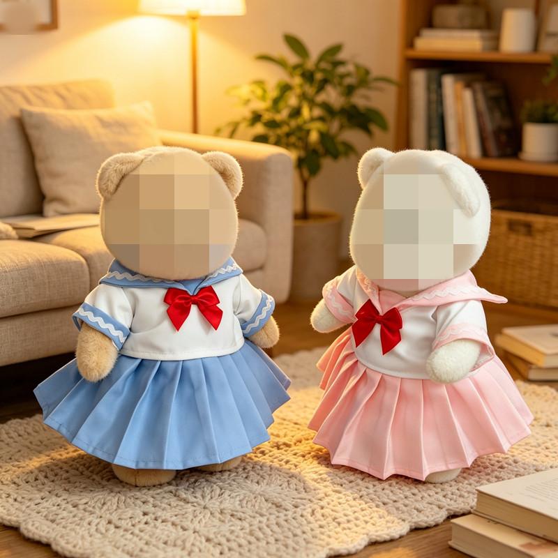 [Cloth Only] the Fashion Doll Clothes for 30cm Action Figure, JK Three-piece Dress Set Includes Tie,Cloth and Skirt.