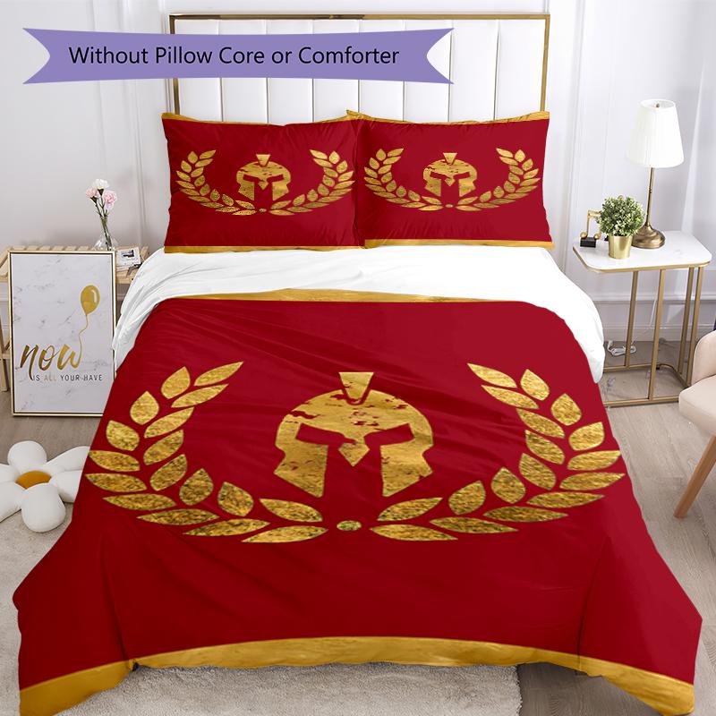 3pcs SPQR Roman Eagle pattern bedding set duvet cover set includes duvet cover &pillowcases, perfect all season bedroom decoration & gift