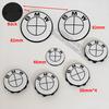 Car Full White Logo Front Hood Emblem 82mm+Rear Badge 74mm+Wheel Hub Cap 68mm/56mm+steering wheel sticker 45mm For All BMW