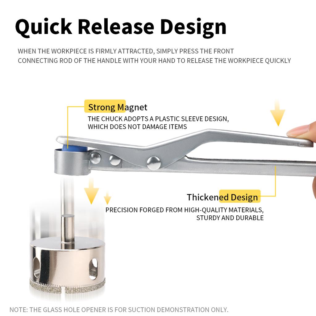 Punch Press Safety Hand Plier Punch Accessories Suction Cup Stamping Security Handle Strong Magnetic Claw Pick Up Forceps Tool