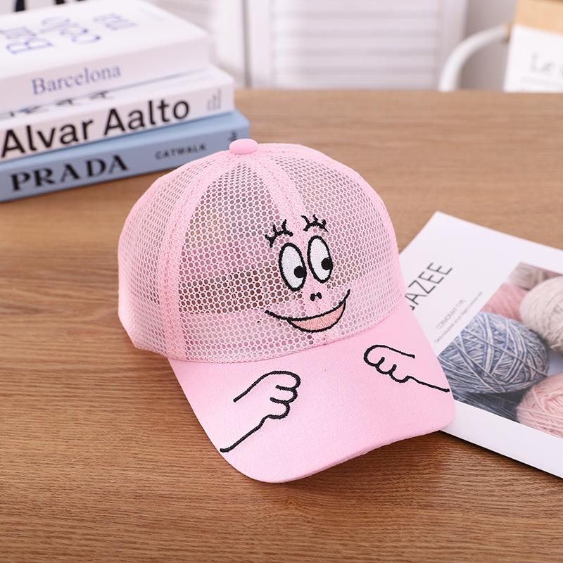 Крутая Новая Детская Летняя Милая Кепка с Лицом Смайлика Kawaii Сетчатая Бейсболка Популярная Хип-Хоп Кепка от Солнца Прямая Поставка