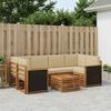 Outdoor Sofa Set 7 pcs Natural and Beige Solid Acacia Wood