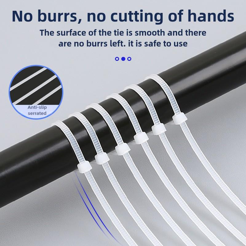 100 шт. нейлоновых кабельных стяжек, самоблокирующиеся стяжки для шнуров, регулируемые ремни для кабелей, крепежные петли для домашнего офиса, стяжки для проводов