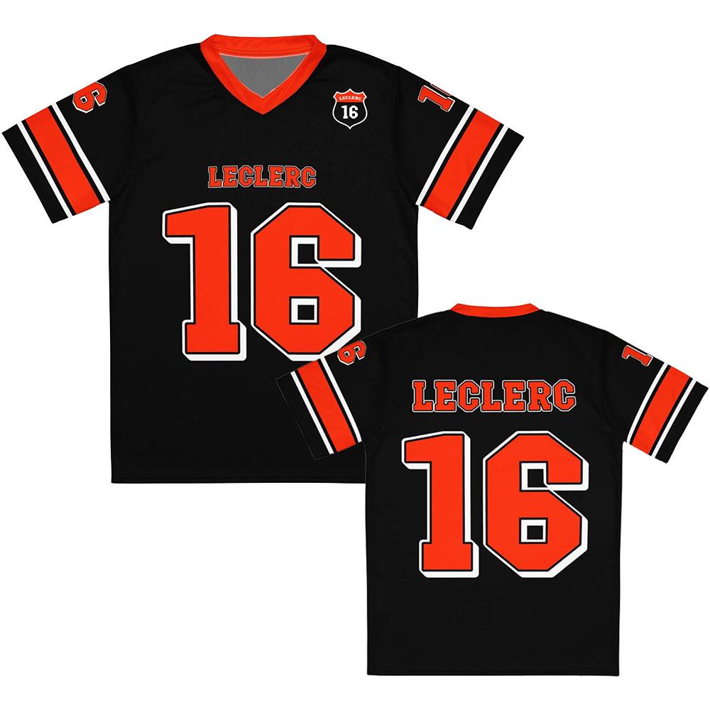 Racer CharlesLeclerc Number 16 Jersey Short Men/Women Unisex Tees Loose Casual Design 3D Printing graphic T-shirt V-neck Clothing valentine's day