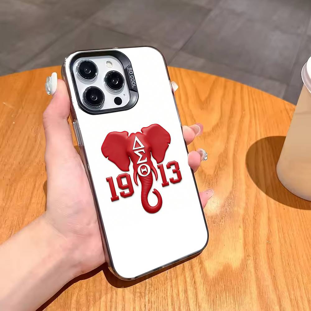 Чехол для телефона D-Delta S-Sigma Theta Для iPhone17,16,15,14,13,12,11,Pro,MAX Серый Матовый Силиконовый Черный Чехол