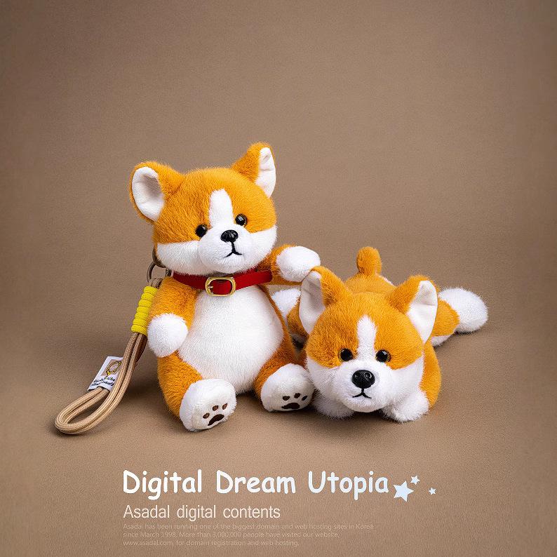Hand Pot Corgi Plush Pendant Puppy Doll Plush Toy Dog Doll Backpack Hanging Birthday Presents