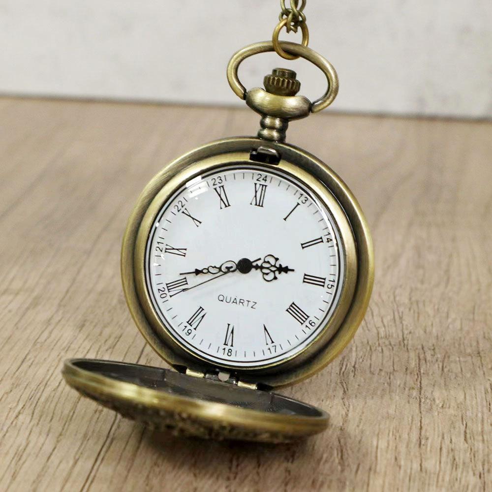 Новые карманные часы Span Bronze Quartz Vintage Archdragon Pattern Большие карманные часы