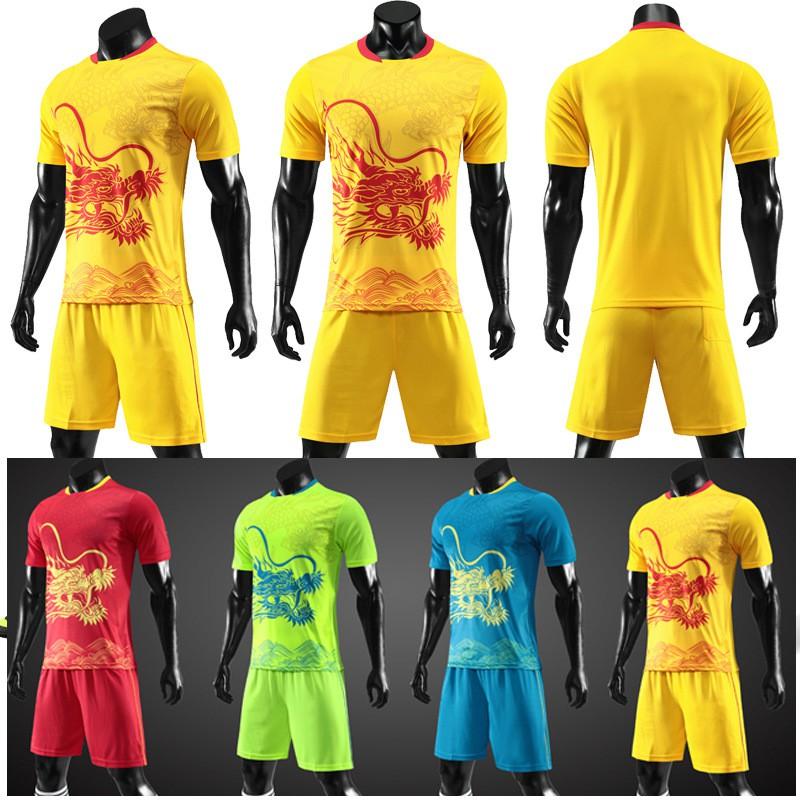 Quick-Dry Soccer Jersey Set Unisex Short Sleeve Round Neck Custom Printed Dragon Boat Training Sports