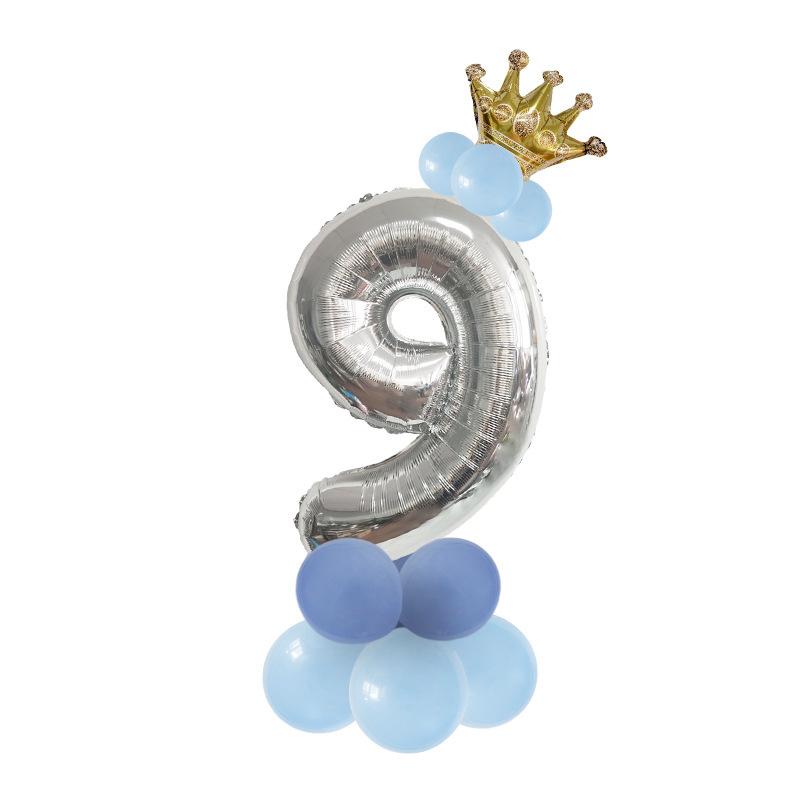 Набор цифровых шаров из алюминиевой пленки, Набор шаров, Колонна из шаров, Украшение для детской вечеринки по случаю дня рождения