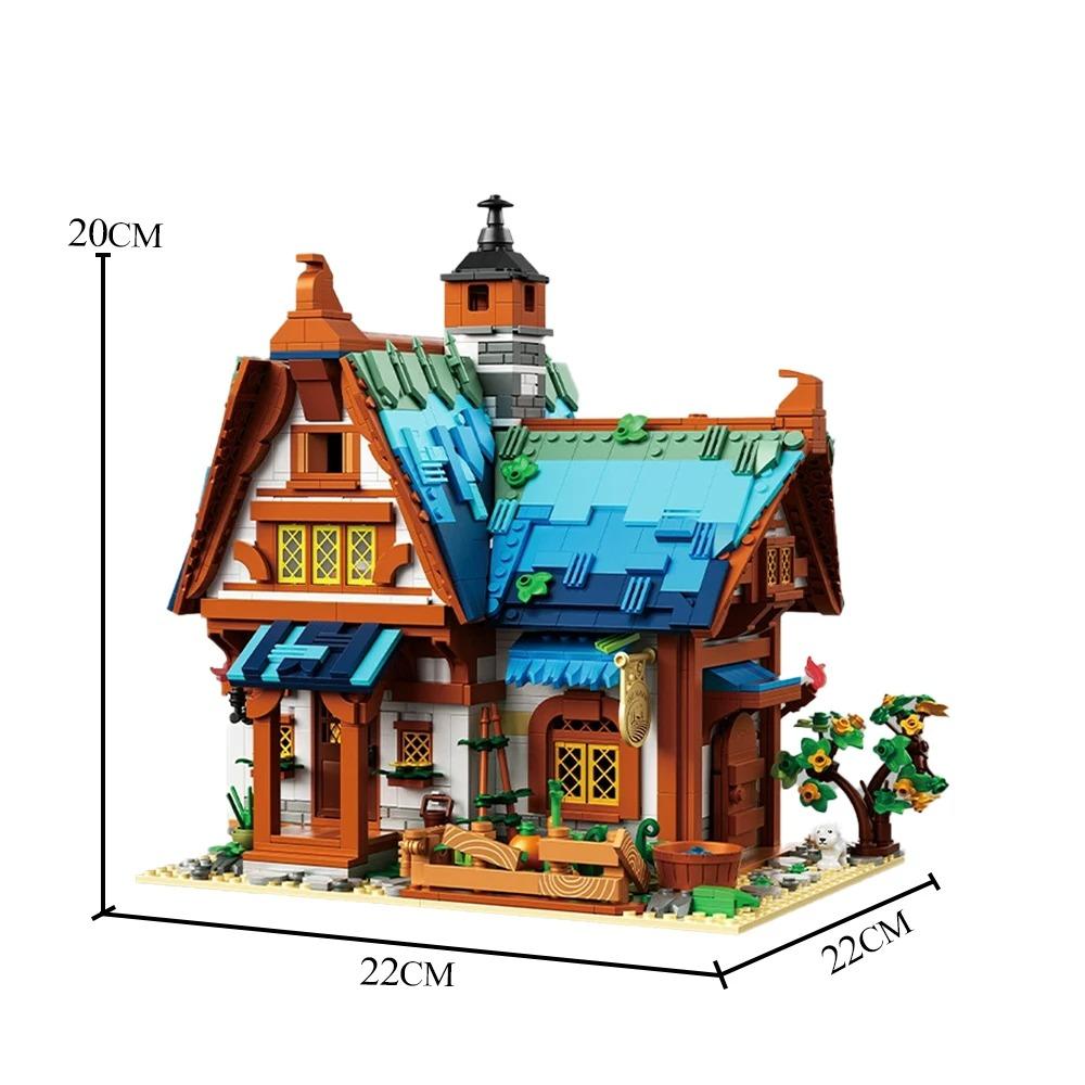 Средневековый замок Архитектура усадьба сцена строительный блок лес хижина город ландшафт модель сборка кирпичи игрушка подарки БЕЗ КОРОБКИ