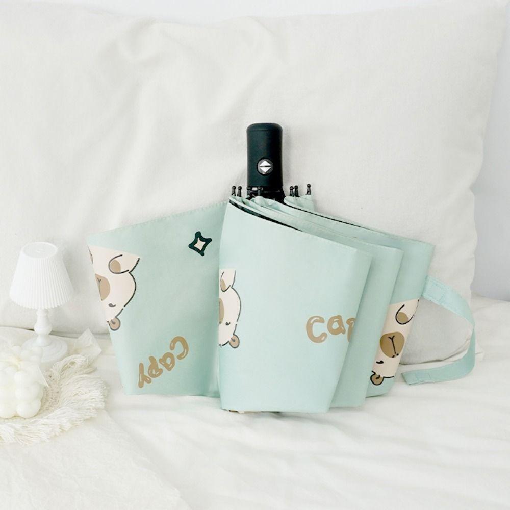 Автоматический зонт Капибара Защита от УФ-лучей Автоматический Солнцезащитный зонт Двойного назначения Складной зонт Женский