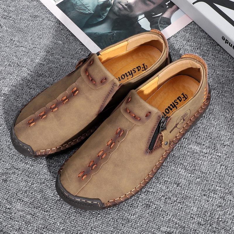 Весенне-осенняя мужская повседневная кожаная обувь, мужская обувь большого размера для вождения автомобиля, мужская дышащая повседневная обувь ручной работы