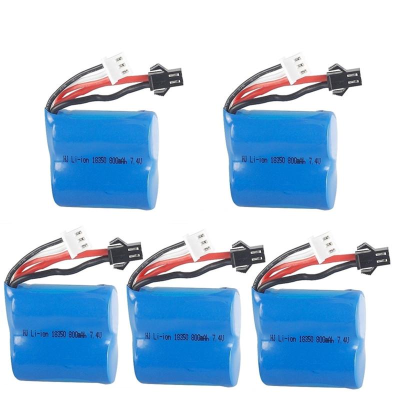 7.4V 800mAh Li-ion Battery for H100 H102 H106 18350 7.4V Battery for JJRC S1 S2 S3 S4 S5 High Speed RC Boat 1Pcs to 5Pcs