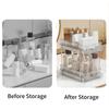 Double Layer Cosmetic Organizer Shelf Multifunctional Plastic Bathroom Shelf Pull Out Cabinet Storage Kitchen Organizer