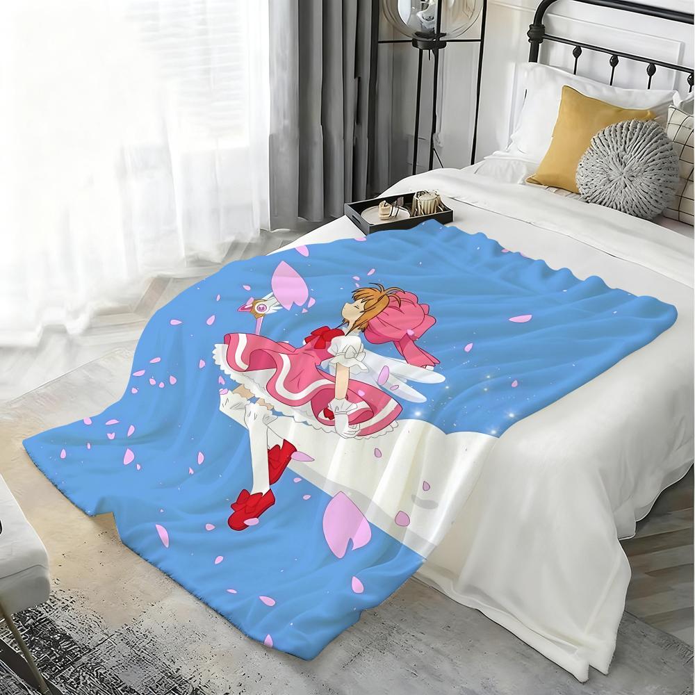 Anime C-Cardcaptor Sakura Throw Lightweight 240g Flannel Blanket Soft Skin-friendly for Summer Cooling