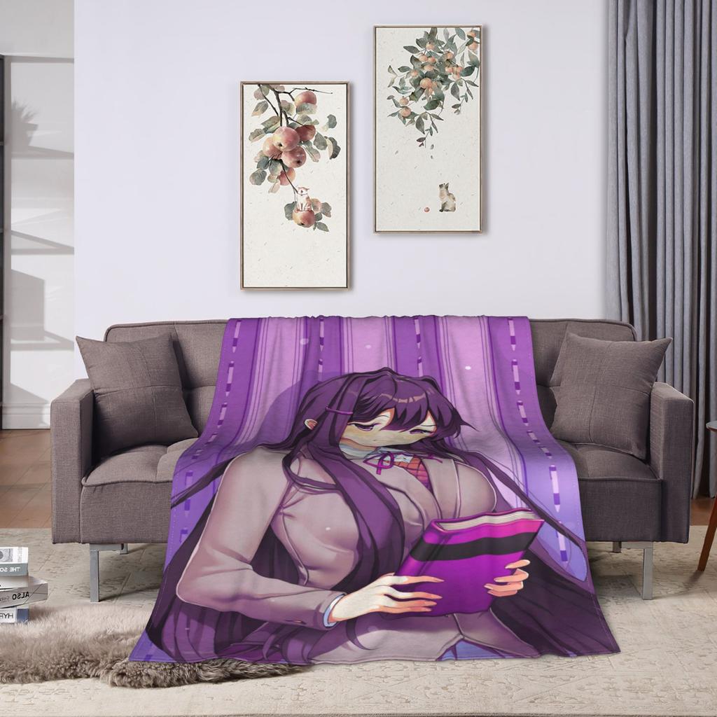 Фланелевое одеяло Ddlc Аниме Девочка Y-Юри для взрослых, теплое, мягкое, плед, зимнее, для улицы, покрывало на кровать, чехол для дивана
