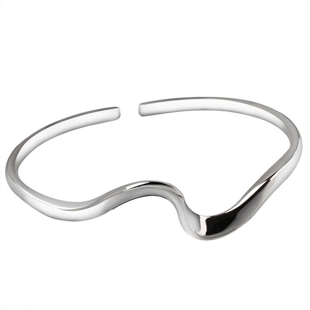 Trendy Fashion Adjustable Arc Bending Girls Opening Bangle Jewelry Simple Bracelet Women Gift