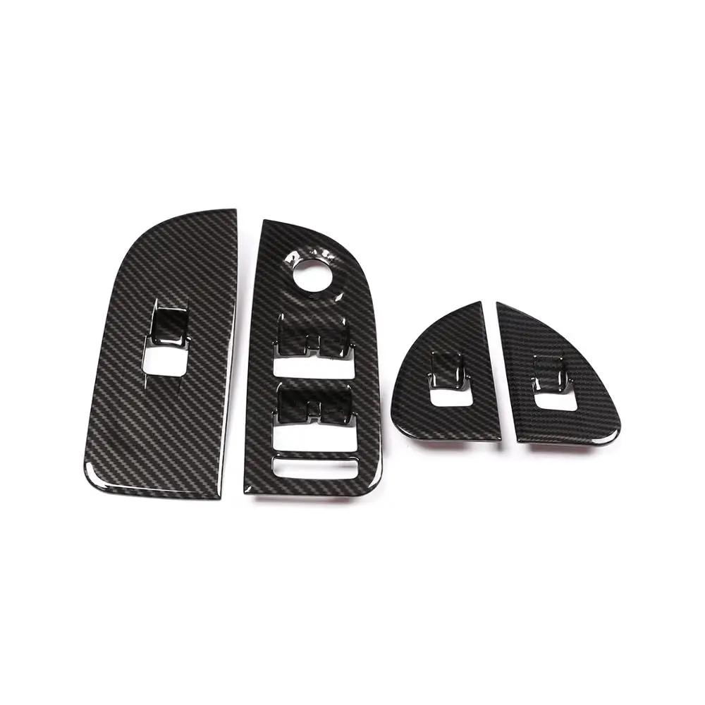 4Pcs ABS Carbon Fiber Window Lift Switch Button Frame Cover Trim For Alfa Romeo Giulia 2017 2018 2019 2020 Car Accessories LHD