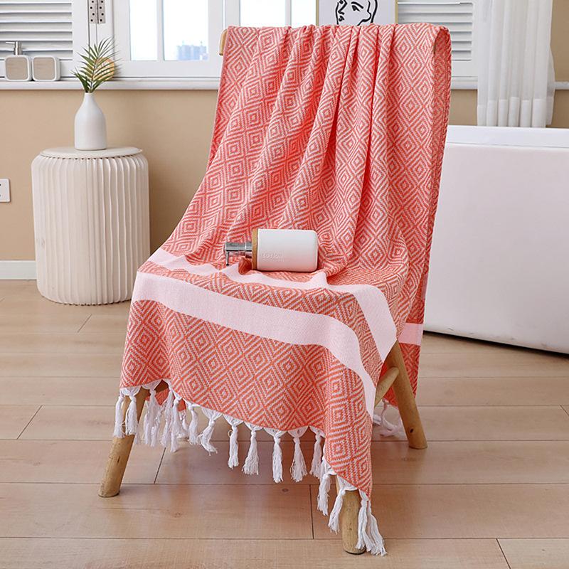 Кисточка турецкое пляжное полотенце можно добавить логотип хлопковое впитывающее банное полотенце для плавания солнцезащитное пляжное полотенце