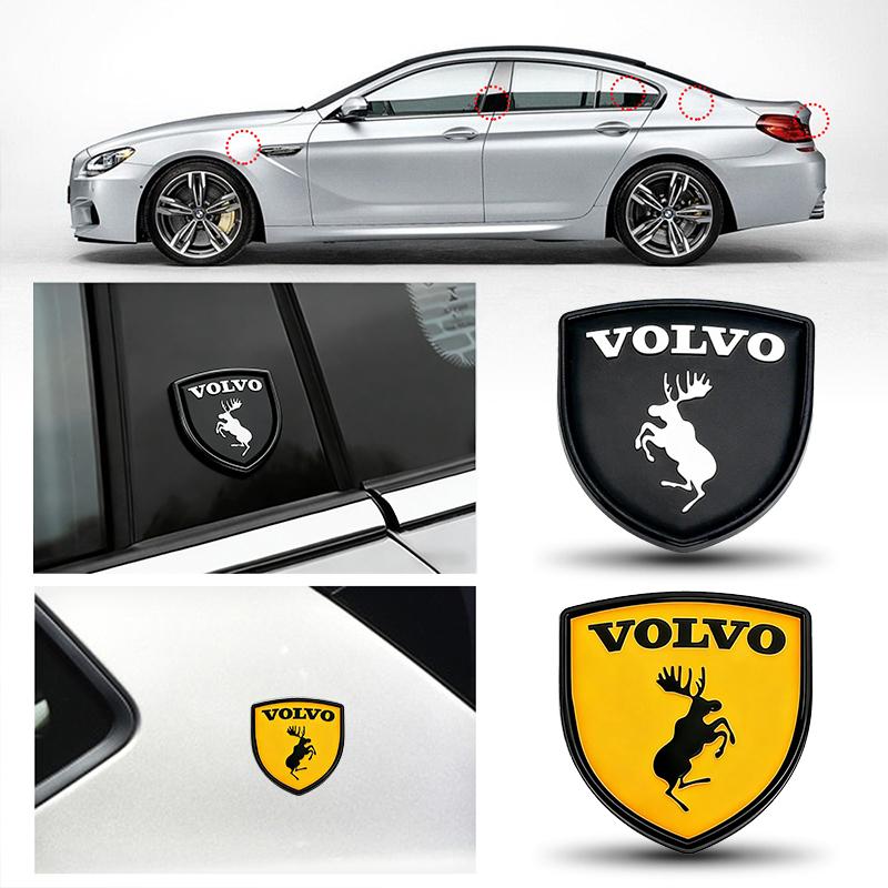 2 шт. Значок-щит с логотипом лося Volvo, 3D металлическая наклейка для всех багажников и крыльев автомобилей - Аксессуары для стайлинга и декора автомобиля