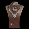 Оригинальный изысканный и элегантный дизайн листьев инкрустированный цирконием ожерелье серьги свадебный комплект женский покрытие цветовое разделение