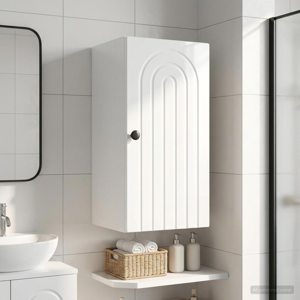 Bathroom Wall Cabinet ALKMAAR High Gloss White 30 x 31 x 59 cm