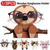 1/3pc Cute Animal Glasses Holder Rack Cartoon Cat Fox Sloth Dog Sunglasses Holder Display Stand Showcase Home Office Desk Decor