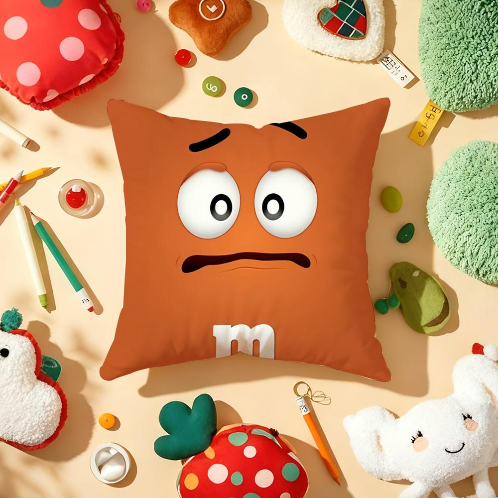 Милая Забавная Арт M-M&M'S Наволочка Плюшевая Ткань Мягкая Двусторонняя Печать Диван Теплая Зимняя Дом Детский Подарок Наволочка