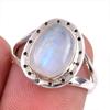 Natural Rainbow Moonstone Gemstone Handmade 925 Solid Silver Gift Ring S.6 h9C08