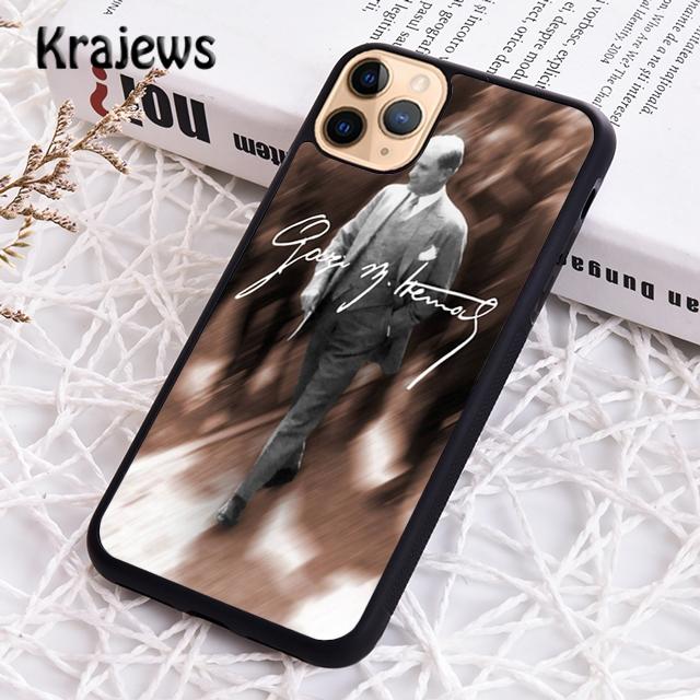 Чехол для телефона Krajews Mustafa Kemal Ataturk Signature для iPhone 14 5 SE 6s 7 8 plus X XR XS 11 12 13 pro max Samsung S21 S22 ultra