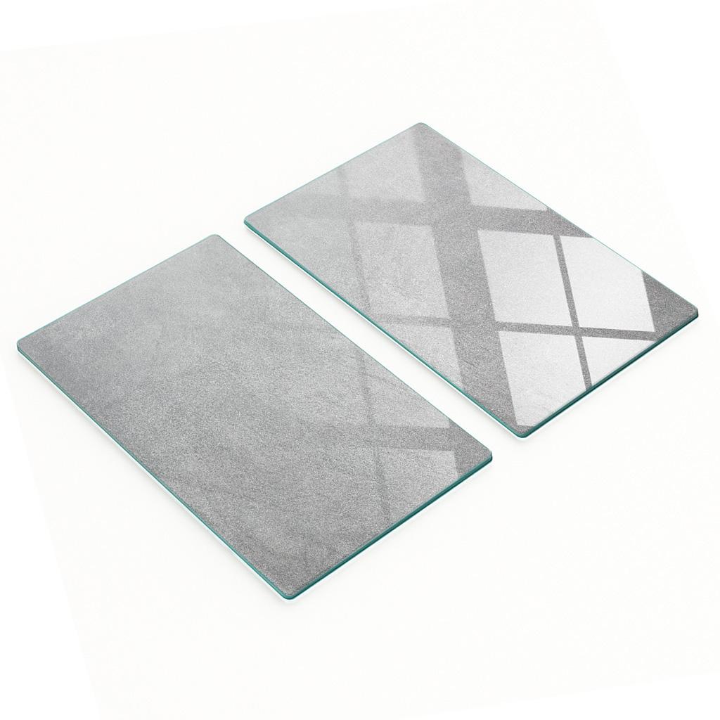 Decorative Glass Chopping and Serving Boards Gray Wall 2x30x52 cm