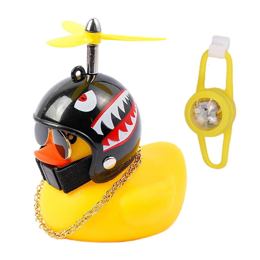 Small Yellow Duck Put A Helmet Sunglasses Propeller Duckling Motorcycle Handlebar Duck Decoration Cycling Ornament Riding Acceso