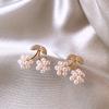 Корейская модная бижутерия Циркон Вишневый жемчуг 14K позолоченные серьги Милая девушка подарок Элегантные женские повседневные аксессуары