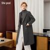 Women's Wool Blend Lapel Winter Overcoat